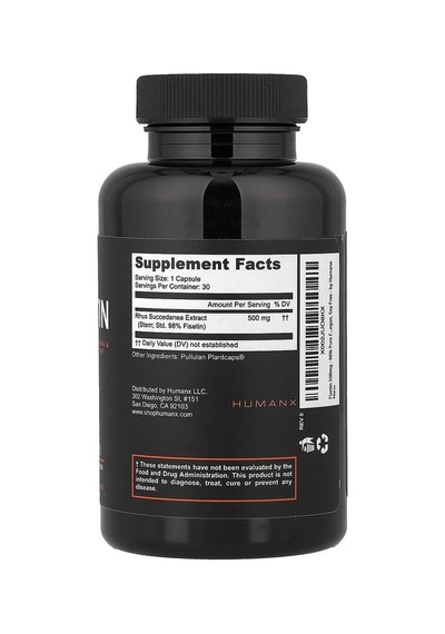 Humanx, Fisetin, 500 Mg, 30 Capsules Humanx Nutrıtıon