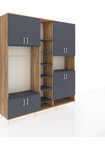 Hyperion Dolap 18 Raflı 8 Kapaklı Tek Askılı 220x44x243 Çam-antrasit/antrasit Antrasıt/antrasıt Hyperion Dolap 18 Raflı 8 Kapaklı Tek Askılı 220x44x243 Çam-antrasit/antrasit Antrasıt/antrasıt