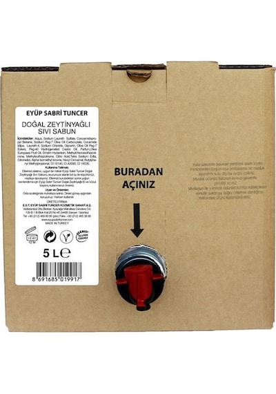 Eyüp Sabri Tuncer Doğal Zeytinyağlı Sıvı Sabun Bag in Box 5 L