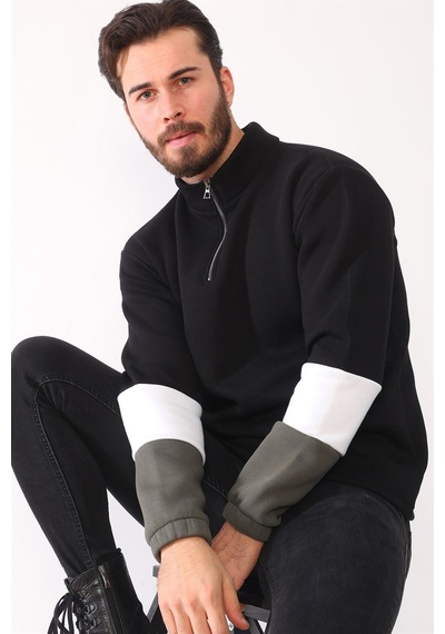 1041 Dewberry Erkek Sweatshırt-siyah Siyah