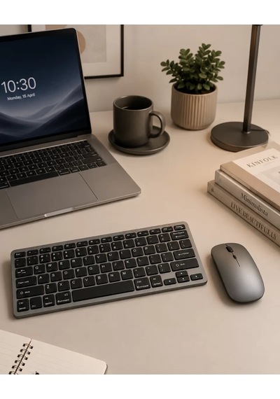 Bluetooth Ve 2.4g Destekli Kablosuz Klavye Mouse Seti Şarj Edilebilir Standart