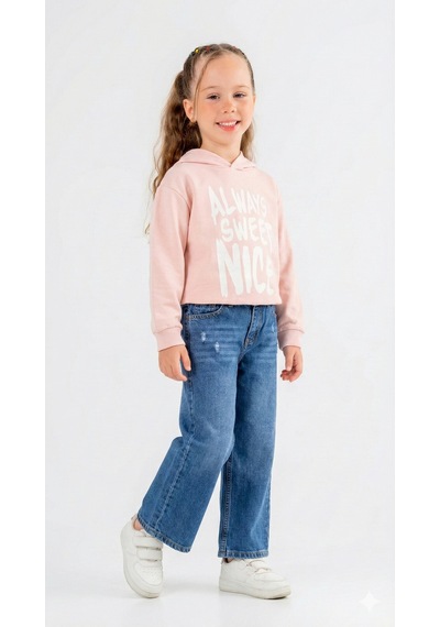 Xo Kids Kız Çocuk 2li Kombin Takım 8-14 Yaş Set0401 Mavi