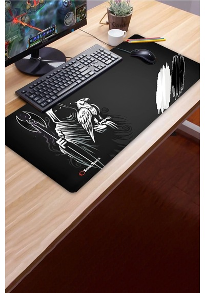 Sonictouch Kartal Efendisi Siyah Beyaz Dikişsiz Pürüzsüz Sıvı Geçirmez Xxl Gamer Klavye Mousepad 40x Mousepad