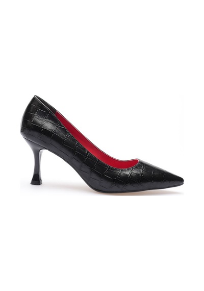 Alewomen Siyah Krokodil Desenli Deri Alçak 8 Cm Topuk Shoper Stiletto Topuklu Kadın Ayakkabı Siyah Kroko Alewomen Siyah Krokodil Desenli Deri Alçak 8 Cm Topuk Shoper Stiletto Topuklu Kadın Ayakkabı Siyah Kroko