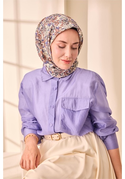 Silk Home Twill İpek Eşarp 11477-14 Fildişi, Kahverengi, Morcivert, Su Yeşili