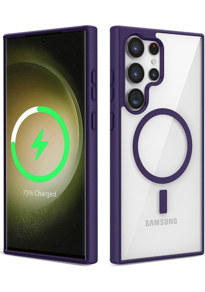 Galaxy S22 Ultra Uyumlu Magsafe Wireless Şarj Özellikli Silikon Zore Ege Kılıf-mor Mor