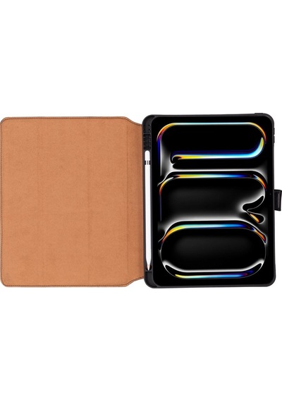Apple Uyumlu 11 İnç iPad Pro M4 Deri Kılıf Koyu Kahve