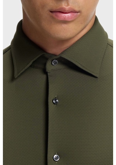 Boss Slim Fit Klasik Yaka Uzun Kollu Gömlek Erkek Gömlek 50567206 347 Haki