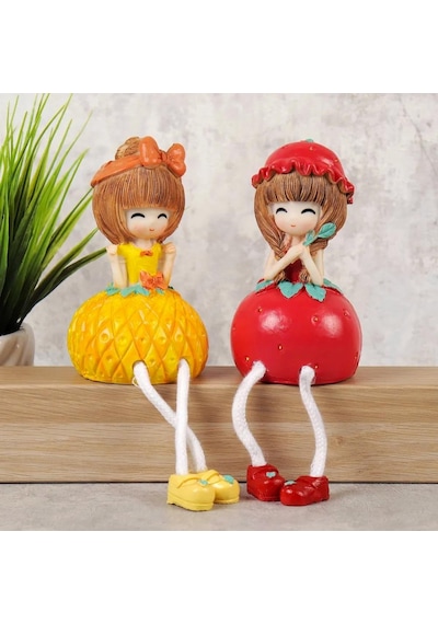 Ayakları Sallanan Ananas Çilek Gövdeler Biblo Dekoratif Hediye Ürün Vitrin Süsü Ev Hediyesi 20 Cm.