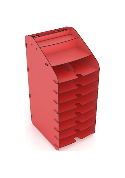 Design Otto Tower Masaüstü Organizer 10 Kat A4 Evrak Rafı Kırmızı - 90845809 Kırmızı