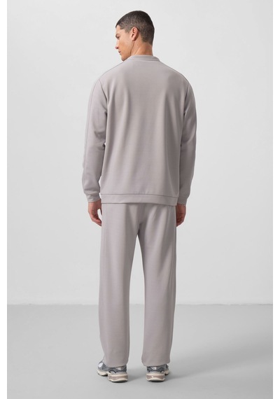 Taş Yüzeyi Dokulu Oversize Erkek Eşofman Takım - 85275 Taş Rengi