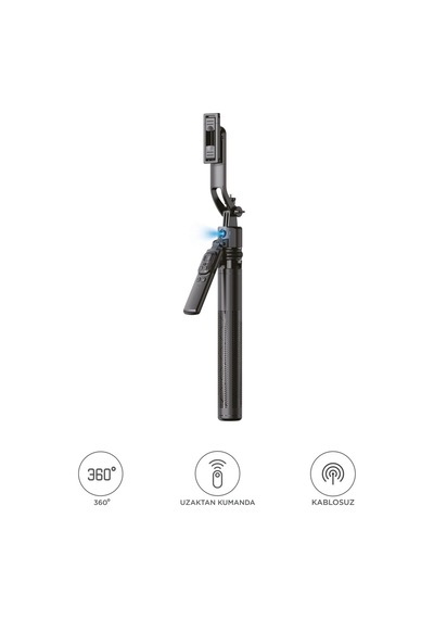 Tripod Çok Amaçlı 1.6m Kumandali Kamera Telefon Tutucu C17 Siyah Tripod Çok Amaçlı 1.6m Kumandali Kamera Telefon Tutucu C17 Siyah
