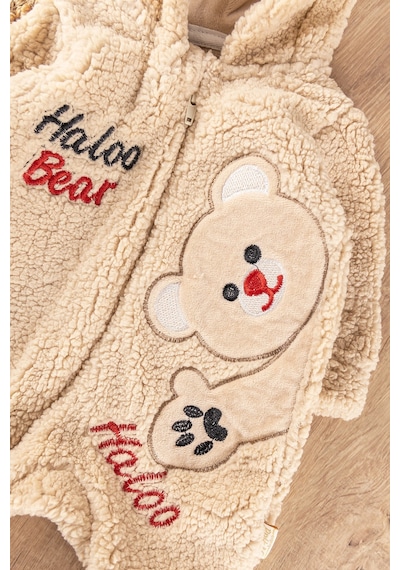 Babymod Ayıcık Figürlü Kapüşonlu Kışlık Welsoft Bebek Tulum 001