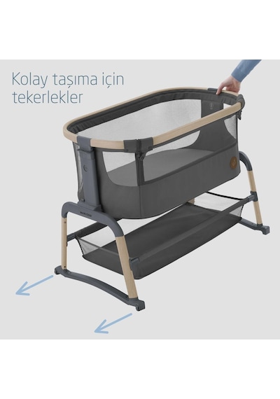 Maxi-Cosi Maxi Cosi Iora Air Sallanabilen Ahşap Görünümlü Anne Yanı Beşik Beyond Graphite