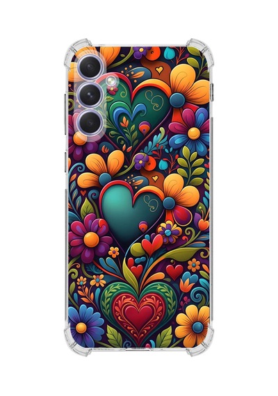 Printify Samsung Galaxy A54 İle Uyumlu Düşlerin Dansı Serisi Çiçeklerin Dansı Tasarımlı Uv Baskılı Köşe Korumalı Antişok Kılıf Şeffaf