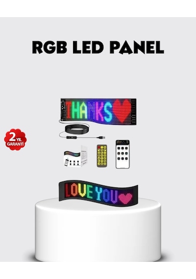 Rgb Led Panel Usb Güç Girişli, Gıf Ve Yazı Gösterimli Akıllı Ekran Diğer