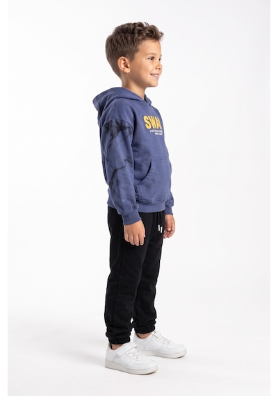 Toontoy Kids Toontoy Erkek Çocuk Kapüşonlu Swag Baskılı Eşofman Takım İndigo