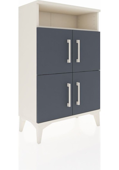 Arges Komodin Tek Raflı 4 Kapaklı 60x30x96 Aytaşı-antrasit Aytaşı