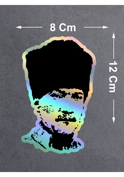 Mustafa Kemal Atatürk Sticker - Atatürk Silüet Sticker - 03006 12X8 Cm