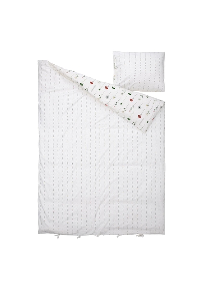 Ikea Nattslanda Tek Kişilik Nevresim Takımı 150 X 200 Cm Beyaz - Yeşil - Kırmızı Çok Renkli