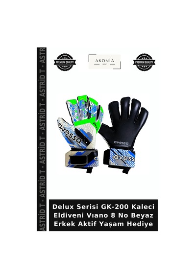 Delux Serisi Gk-200 Kaleci Eldiveni Vıano 8 No Beyaz Erkek Aktif Yaşam Hediye