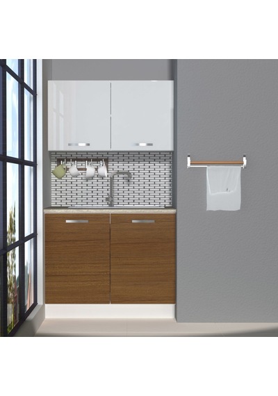 Decoraktiv Mini 100 Mdf Hazır Mutfak Dolabı - Tezgah Dahil - Ceviz Beyaz Beyaz - Ceviz Decoraktiv Mini 100 Mdf Hazır Mutfak Dolabı - Tezgah Dahil - Ceviz Beyaz Beyaz - Ceviz