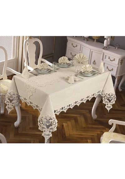 Duru Masa Örtüsü 160X260 Cm 26 Parça Krem (541547010)