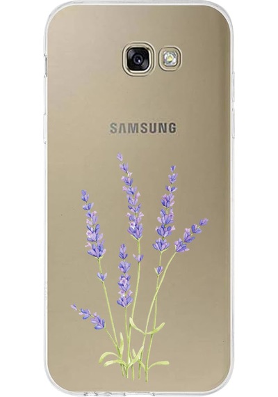 Samsung Galaxy A7 2017 Uyumlu Lavanta Çiçek Tasarımlı Baskılı Silikon Kılıf Renkli