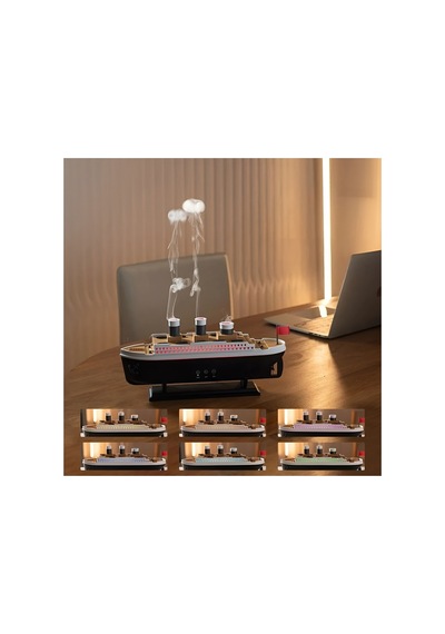 Bs-h4 Nostaljik Gemi Tasarımlı Işıklı Buharlı Ultrasonik Hava Nemlendirici Aroma Difüzörü Koku