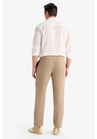 Defacto Relax Fit Kısa Paça Keten Görünümlü Pantolon E4790ax25aubn295 Kahve