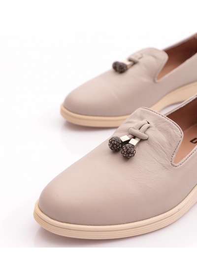 Dgn 2255 Kadin Kristal Taşli Tokali Casual Ayakkabi Vizon