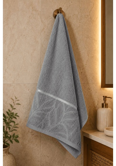 El Yüz Havlusu 50x90 Cm Kısmi Kadife Lunaria Collection 230 Gr Gri