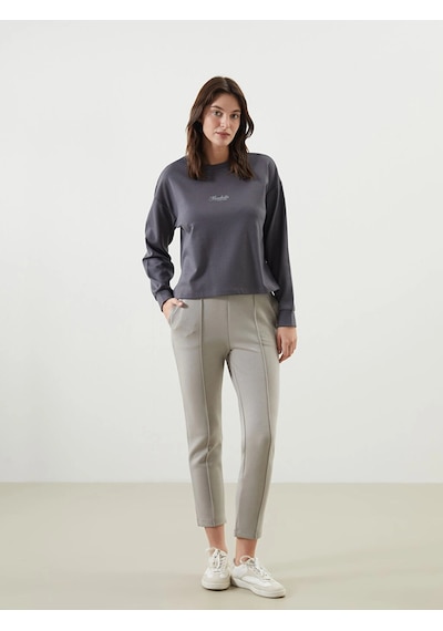 LC Waikiki Lcw Vision Antrasit Bisiklet Yaka Baskılı Oversize Kadın Sweatshirt Açık Kahverengi LC Waikiki Lcw Vision Antrasit Bisiklet Yaka Baskılı Oversize Kadın Sweatshirt Açık Kahverengi