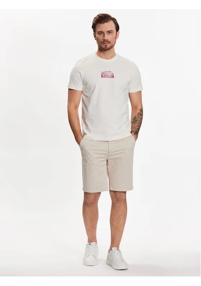 Calvin Klein Calvın Kleın Erkek T-shırt K10k111119-yah Krem
