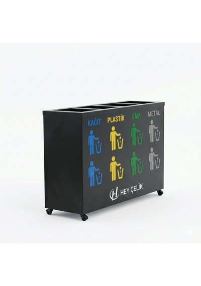 4 Lü Sıfır Atık Kutusu Geri Dönüşüm Ünitesi Gd-204 Metal Atık Ayrıştırma Sistemi
