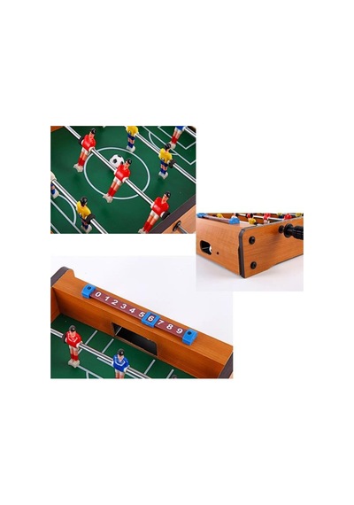 Ahşap Masaüstü Futbol Oyunu, 4 Kollu, Taşınabilir, 34,5 X 23 X 7 Cm