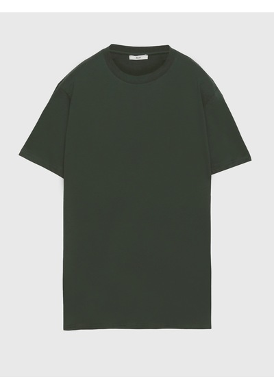Kip Yağ Yeşili Düz %100 Pamuk T-shirt yağ Yeşili oil Green