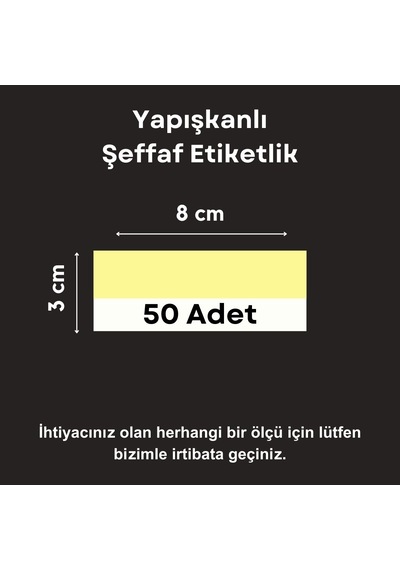 50 Ad Pvc Etiketlik Yapışkanlı 8x3 Cm Raf Etiket Cebi Yapışkanlı