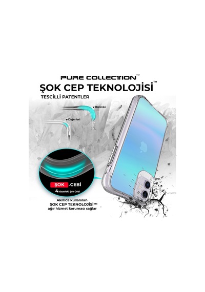 Bix Apple Uyumlu iPhone 11 Pure Rainbow Renk Geçişli Şeffaf Kılıf Çizilmeye Dayanıklı Darbe Emici Parmak İzi Önleyici Mavi Bix Apple Uyumlu iPhone 11 Pure Rainbow Renk Geçişli Şeffaf Kılıf Çizilmeye Dayanıklı Darbe Emici Parmak İzi Önleyici Mavi