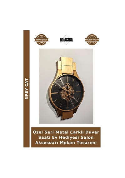 Özel Seri Metal Çarklı Duvar Saati Ev Hediyesi Salon Aksesuarı Mekan Tasarımı