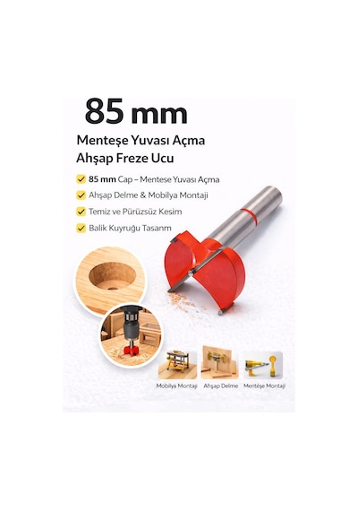 Senbang 85 Mm Menteşe Yuvası Açma Ahşap Freze Matkap Ucu Panç