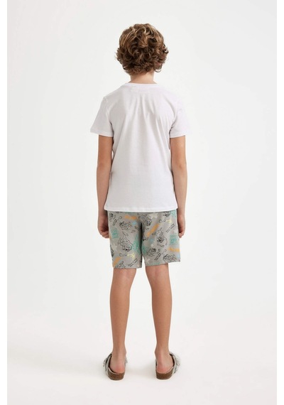 Defacto Erkek Çocuk Looney Tunes Kısa Kollu Pijama Takımı A2374a824smwt34 Beyaz