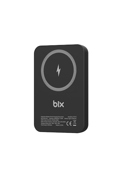 Bix PB112 10000 mAh 15 W Kablosuz Şarj Destekli Powerbank Siyah