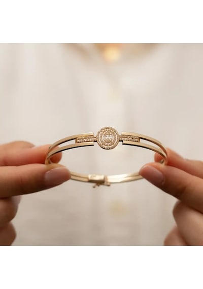 Sembol Gold Baget Taş Detaylı Kaburga Kelepçe