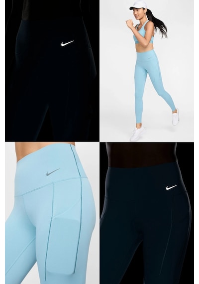 Nike Universa Medium Support High Rise Full Length Kadın Yüksek Bel 2 Cepli Toparlayıcı Tayt Turkuaz
