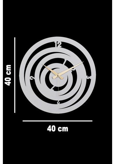 Hilal Model Metal Lazer Kesim Akar Sessiz Mekanizmalı Duvar Saati 40 40 Cm -m008 Beyaz