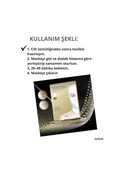 Sudee Luxegold Enriched Nourishing Gel Mask 1 Adet Kolajen Ve Altın İçeren Jel Maske
