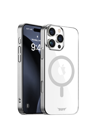 Apple Uyumlu iPhone Buff 16 Pro Magsafe Slim Fit Kılıf Silver