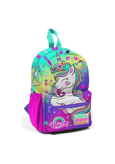 Minik Yuva Sırt Çantası Lavanta Su Yeşili Unicorn Desenli İki Bölmeli 23529