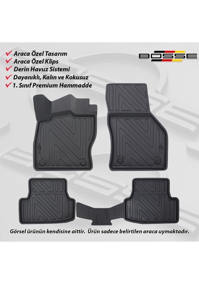 Seat Ateca Paspas Araca Özel 2016 Sonrası BOSSE 3D Havuzlu Oto Paspas